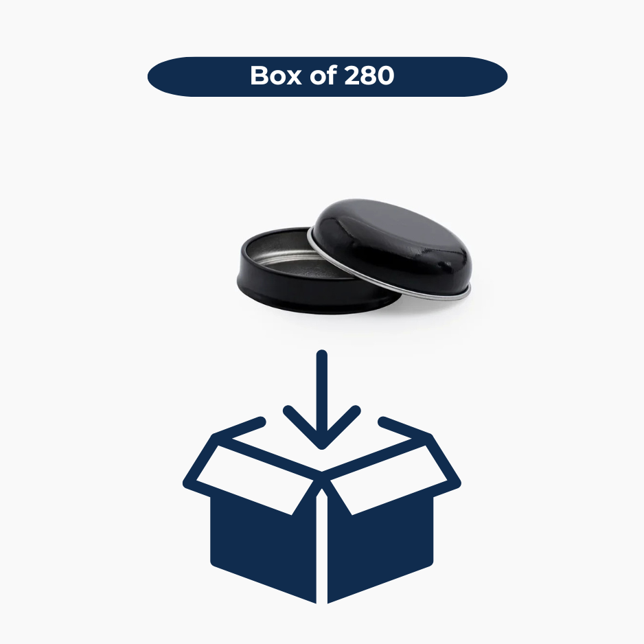 9 ml Tin Container with Lid (7 grams) - Black