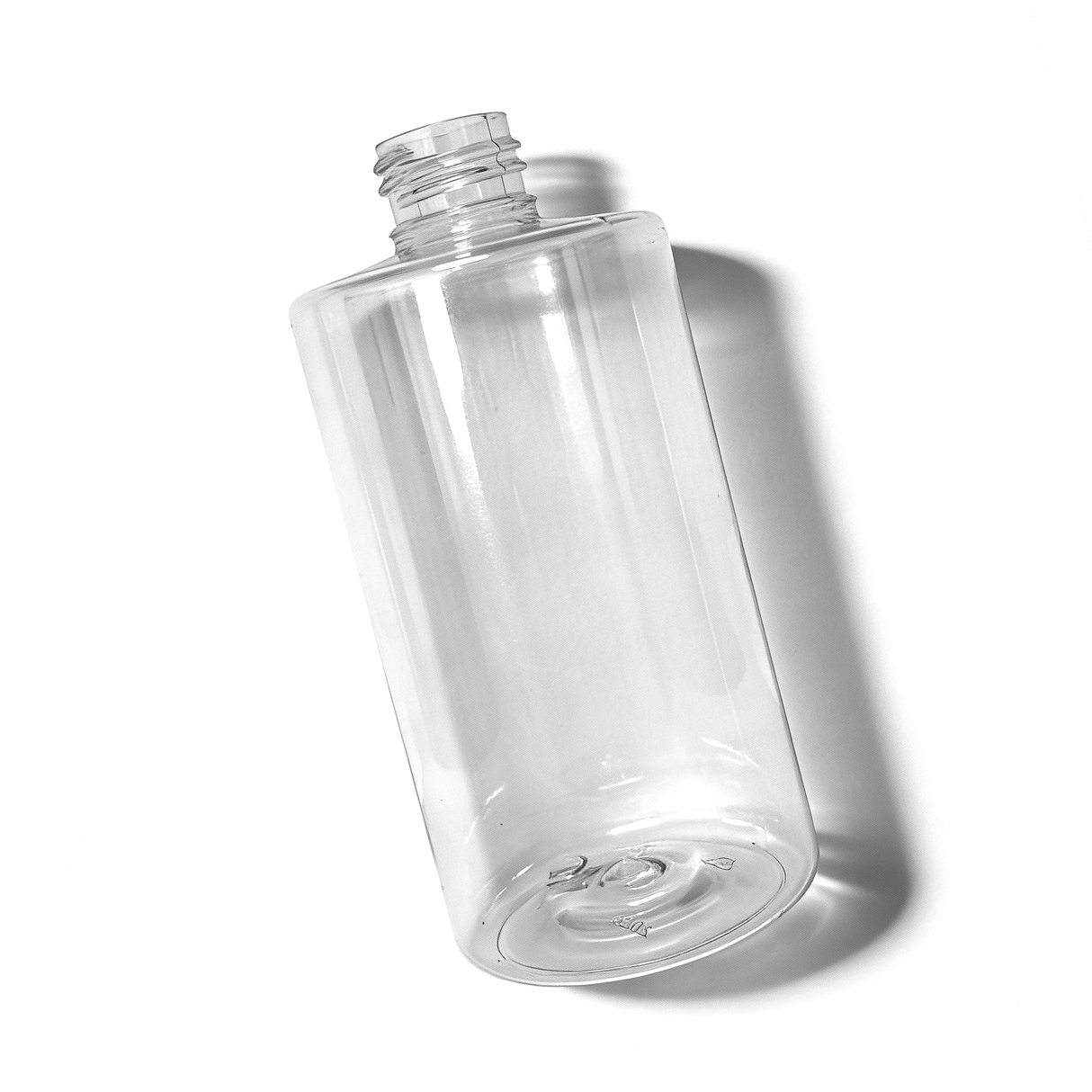 Clear Sharp Cylindrical Bottle 310ml on a white background