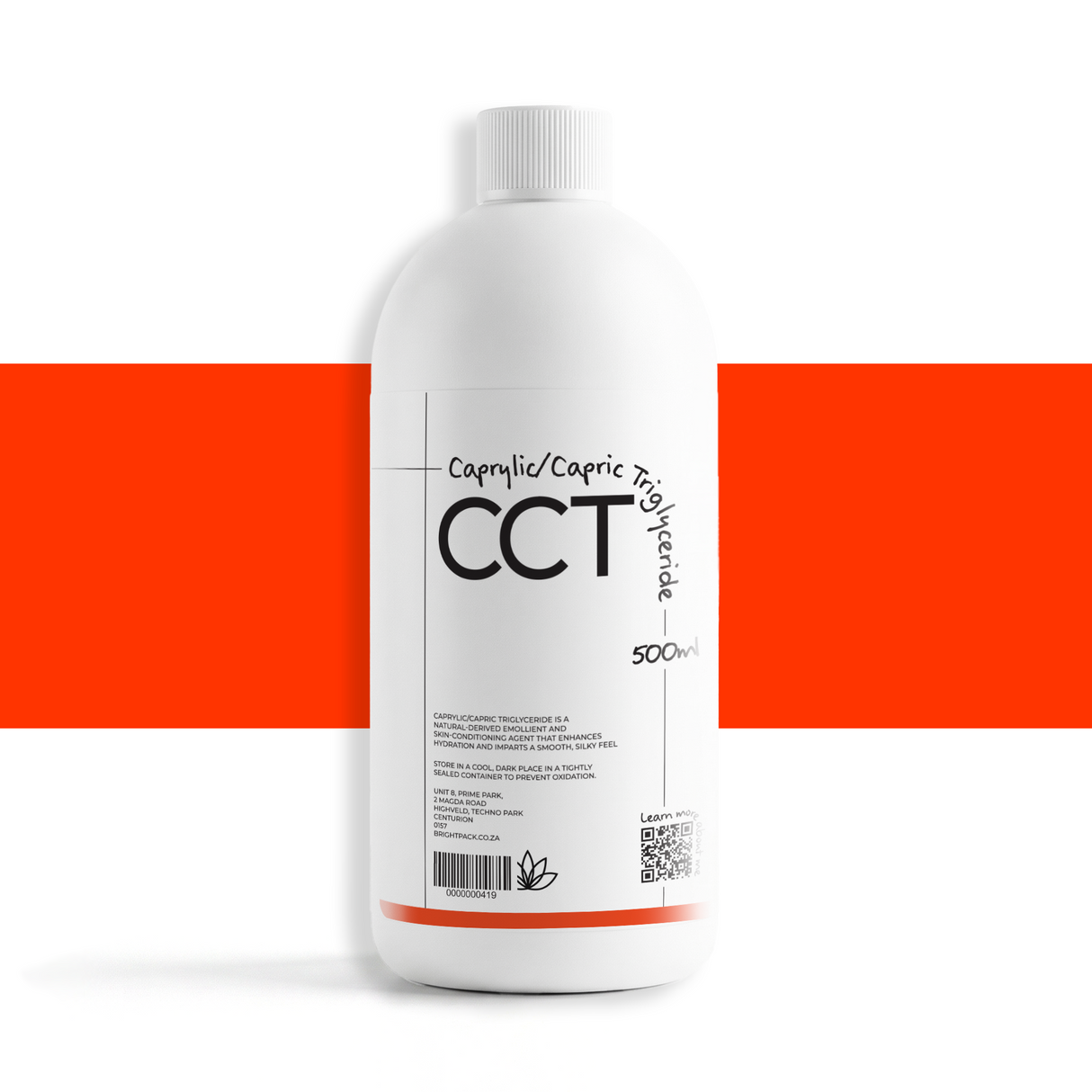500ml Glyceryl Caprylate cosmetic ingredient, natural emollient derived from fatty acids used to improve skin feel, moisture, and formulation texture