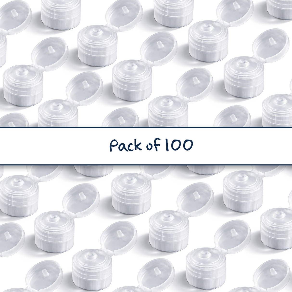 Multiple natural flip top caps for cosmetic and personal care bottles, ideal for shampoos, lotions and liquid packaging
