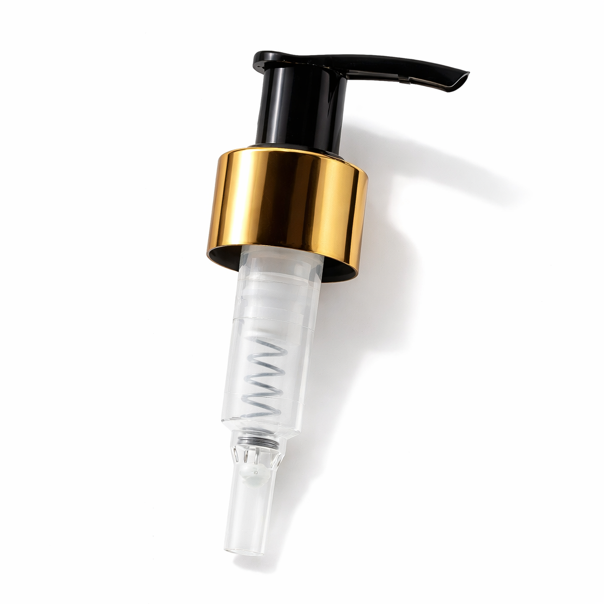 24 mm gold collar lotion and soap pump for cosmetic bottles, ideal for handwash, lotions and liquid personal care products