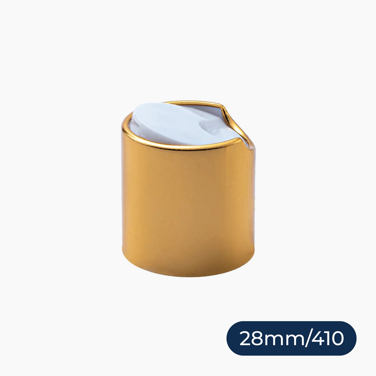 Gold Collar Disc Top Cap (28 mm) - White