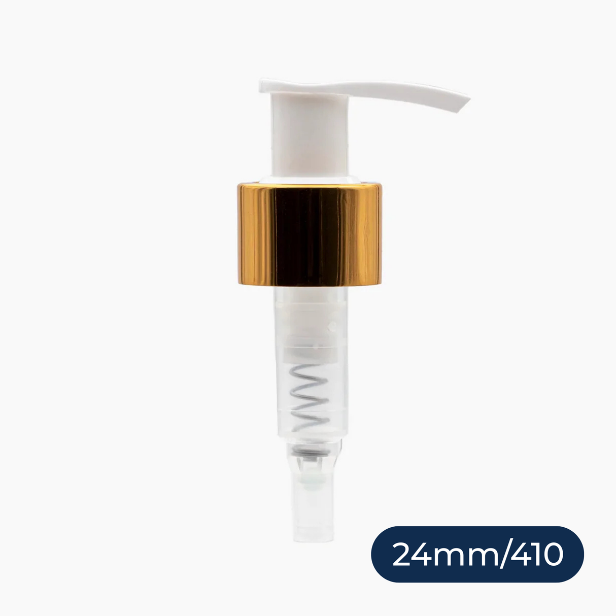 Gold Collar Lotion Pump (24 mm) - White