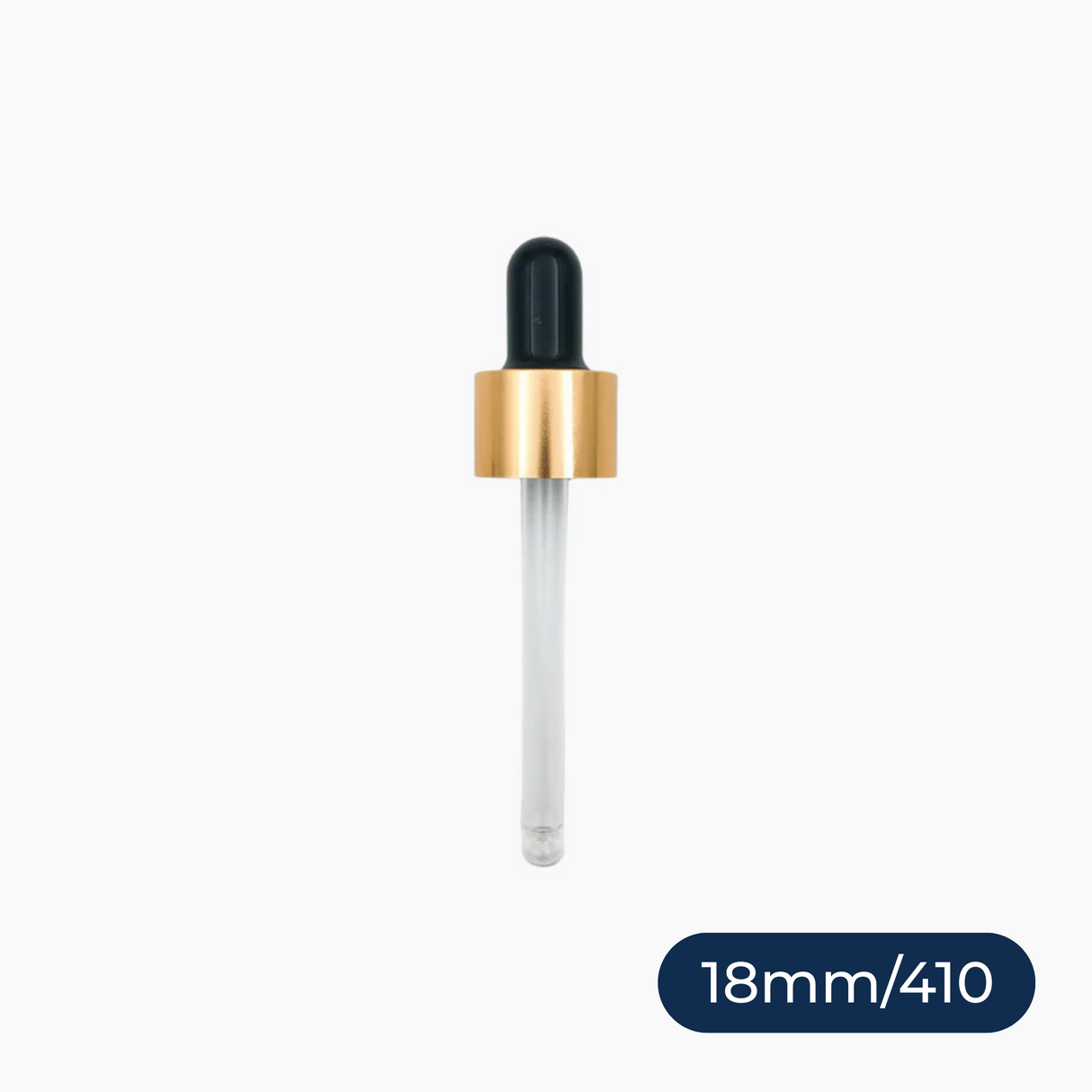 Gold Pipette Dropper (18mm) - Black - For 30ml Glass Bottle