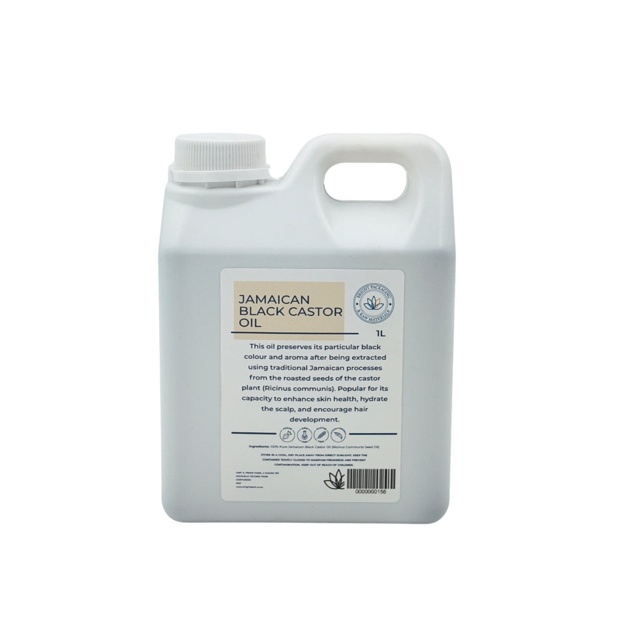 Jamaican Black Castor Oil 1L bottle with label on a white background