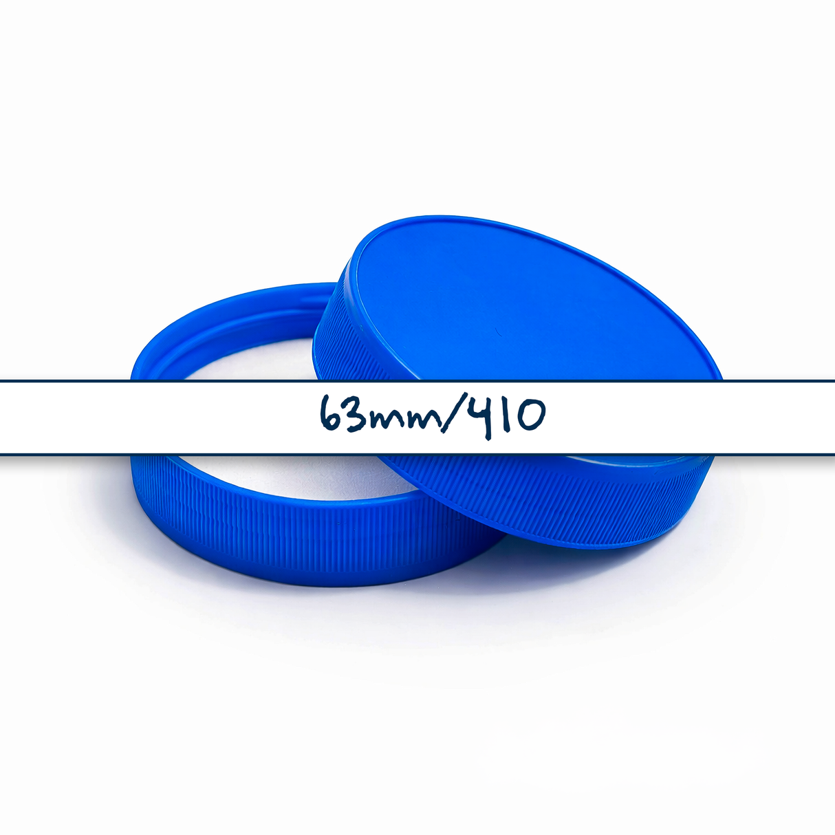 Blue 63 mm plastic jar lid for cosmetic jars, suitable for creams, balms and skincare packaging