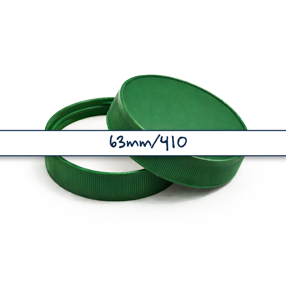 Green 63 mm plastic jar lid for cosmetic jars, suitable for creams, balms and skincare packaging