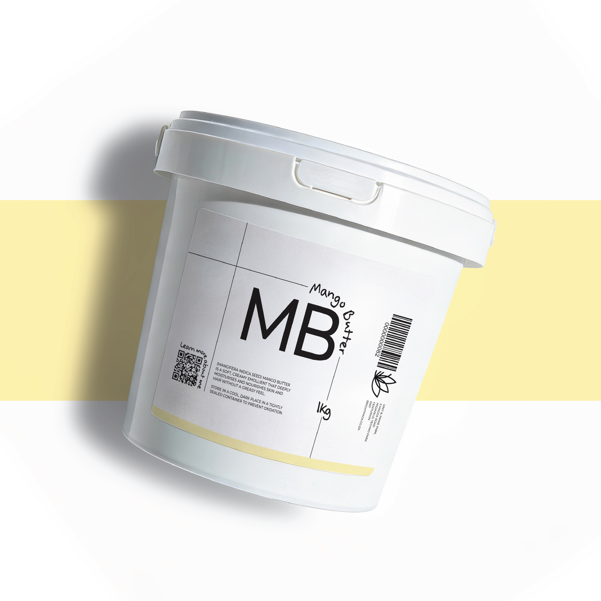 1Kg Mango Butter cosmetic grade, lightweight and fast-absorbing butter used in skincare and hair care for moisturising and softening