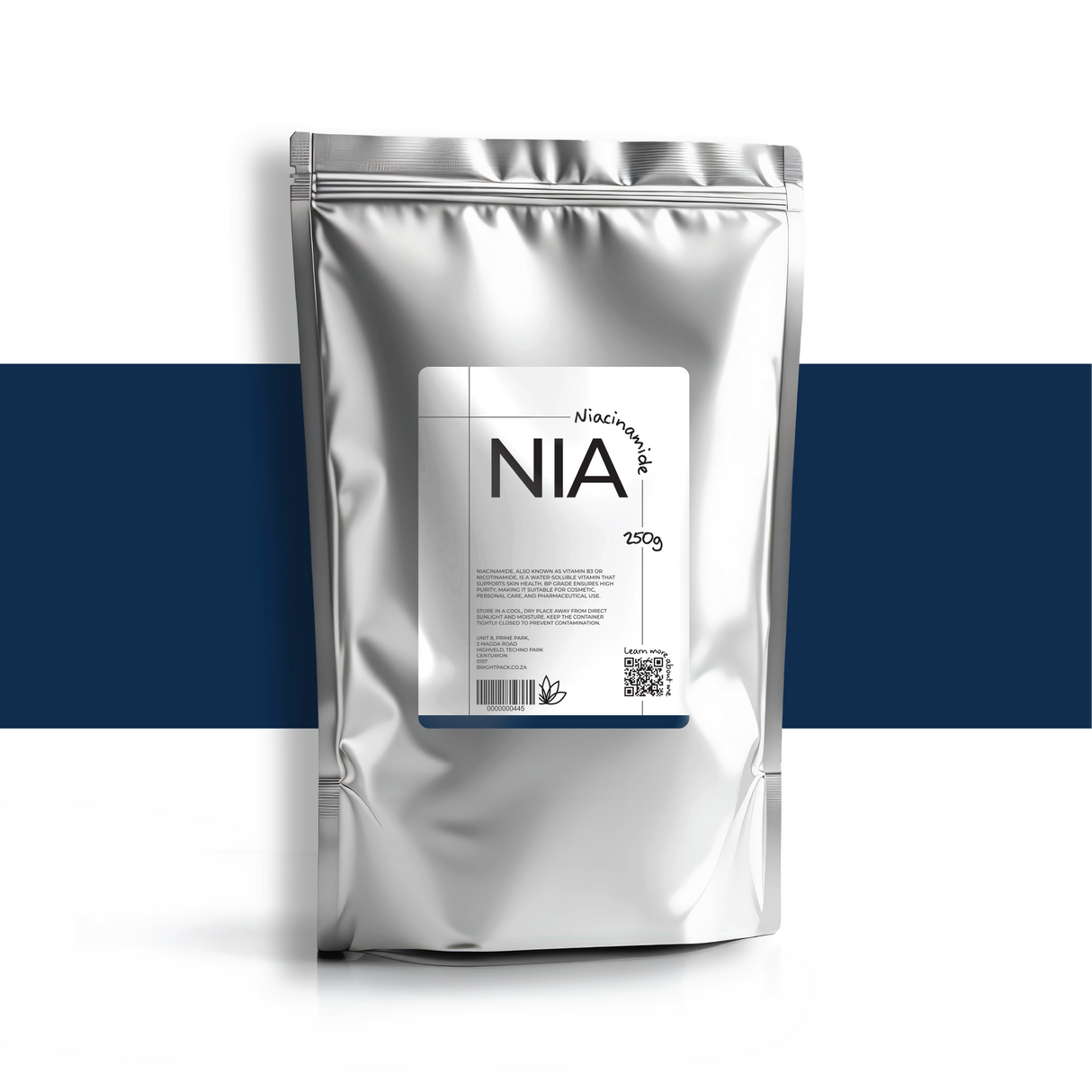 250g Niacinamide Vitamin B3 BP Grade for skincare and cosmetics, active ingredient that brightens skin, reduces oil, and strengthens the skin barrier