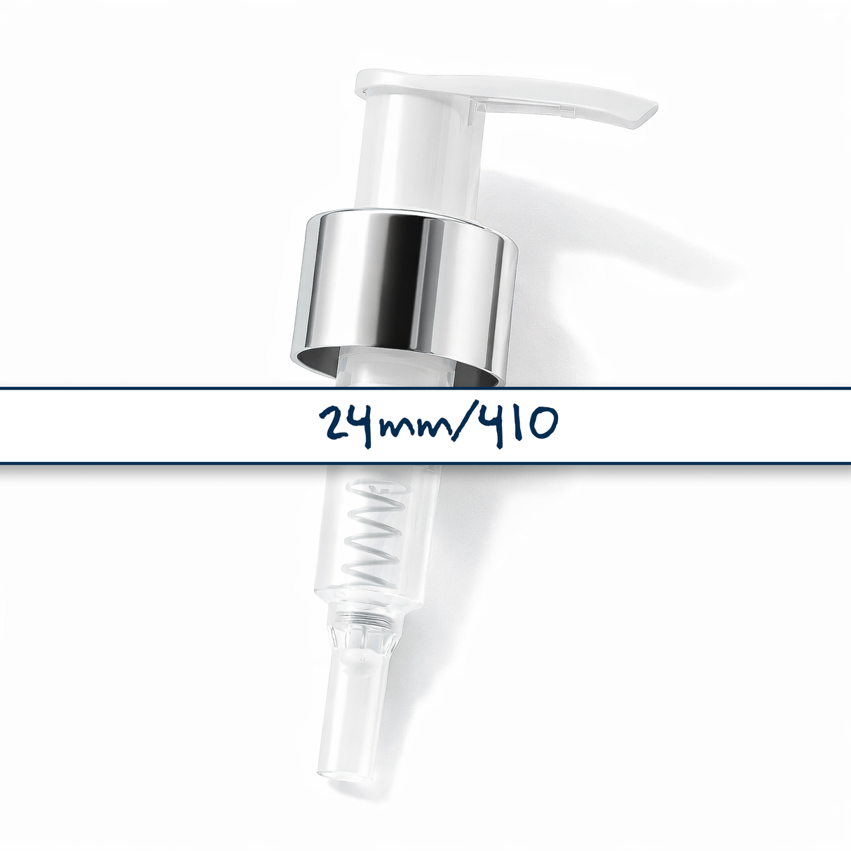 24 mm silver collar lotion and soap pump for cosmetic bottles, ideal for handwash, lotions and liquid personal care products