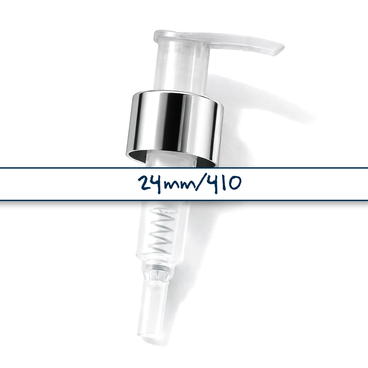 24 mm silver collar lotion and soap pump for cosmetic bottles, ideal for handwash, lotions and liquid personal care products