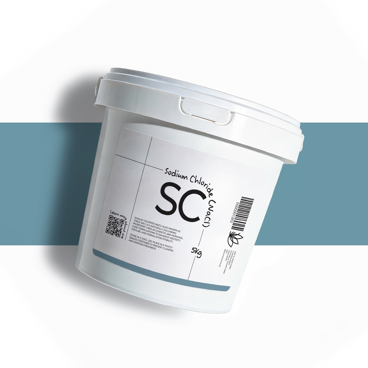 5Kg Sodium Chloride NaCl cosmetic ingredient, natural salt used in skincare and haircare to adjust viscosity and stabilise formulations
