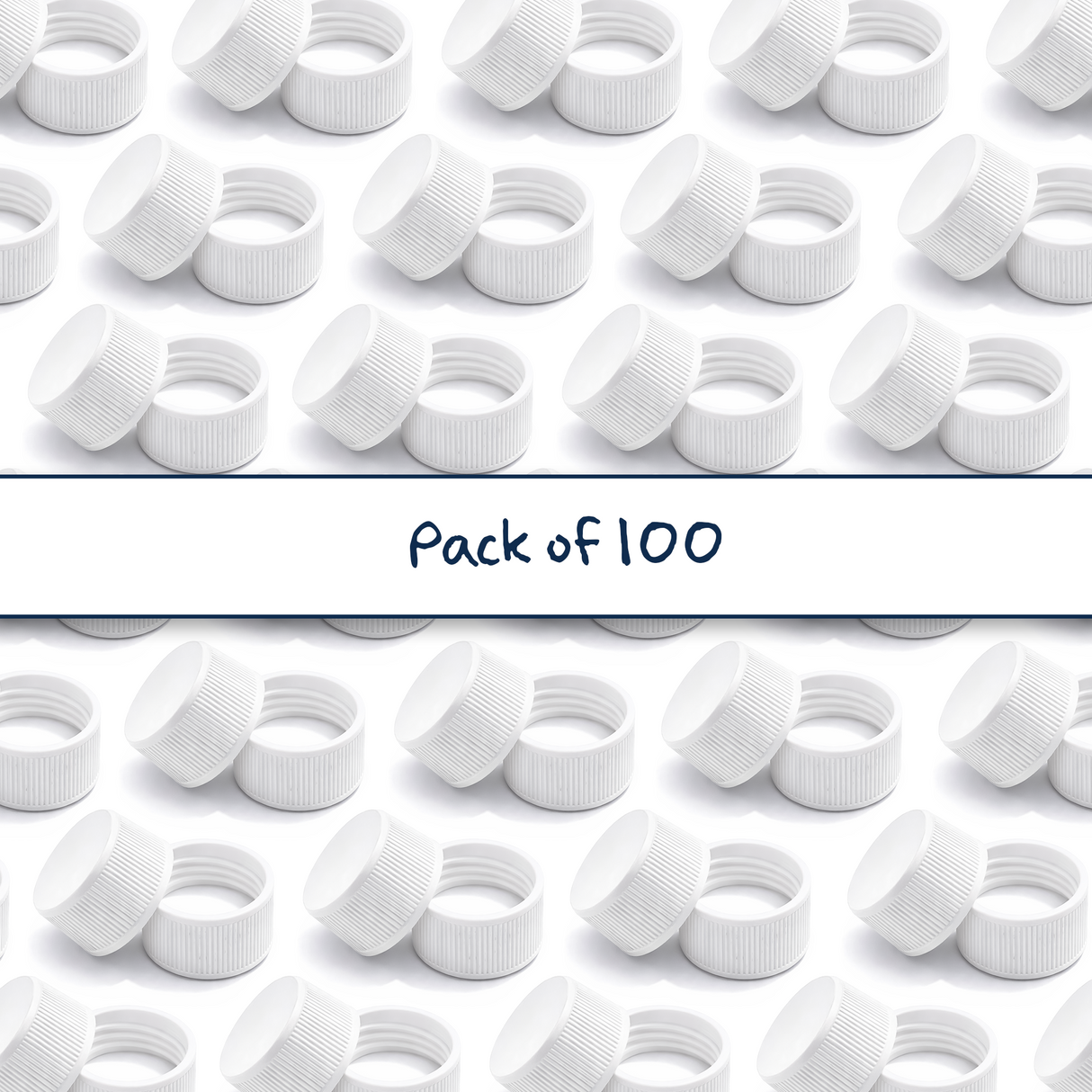 White 28 mm standard cap with EPE liner for plastic bottles, suitable for cosmetic, personal care and liquid packaging