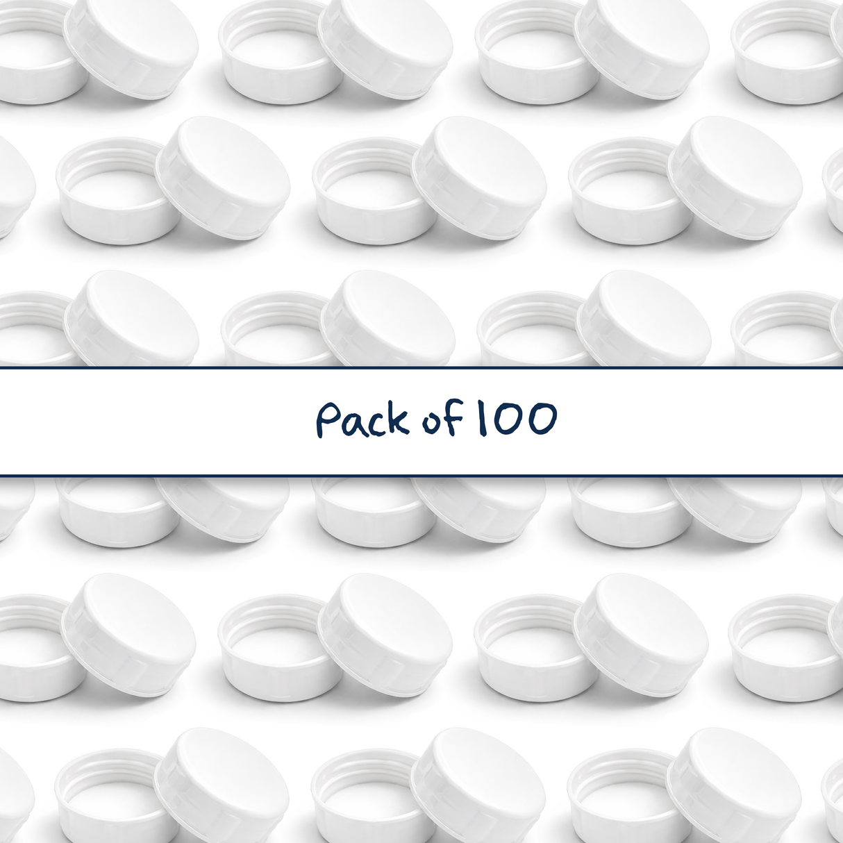 Multiple white 38 mm tablet container with EPE liner for pharmaceutical, supplement and pill packaging
