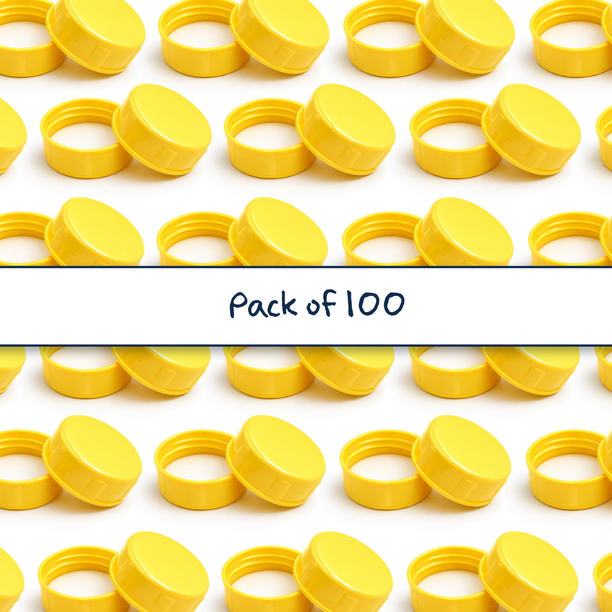 Multiple yellow 38 mm tablet container with EPE liner for pharmaceutical, supplement and pill packaging