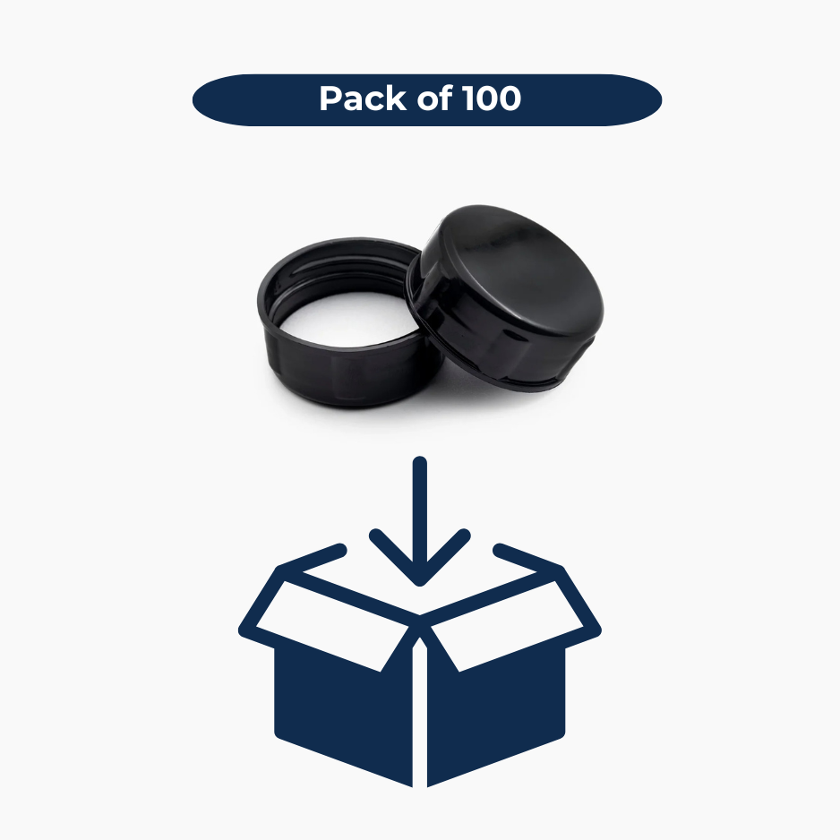 Tablet Container Cap with EPE Liner (38 mm) - Black
