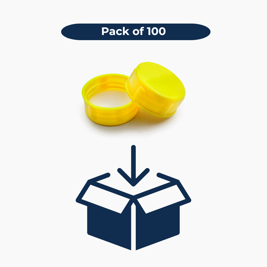 Tablet Container Cap with EPE Liner (38 mm) - Yellow