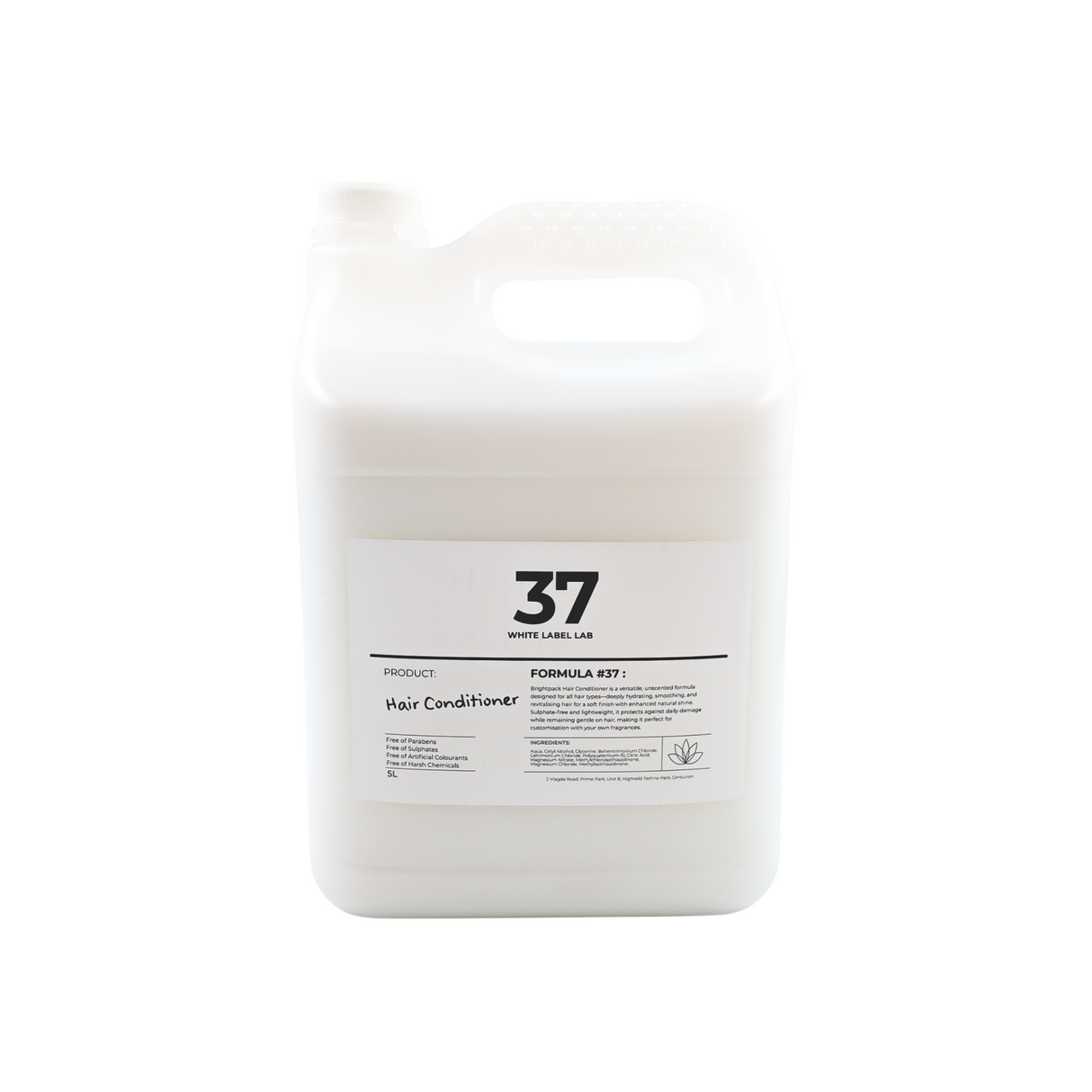 Brightpack Hair Conditioner #37 in a 5L jerry can with labelled product information