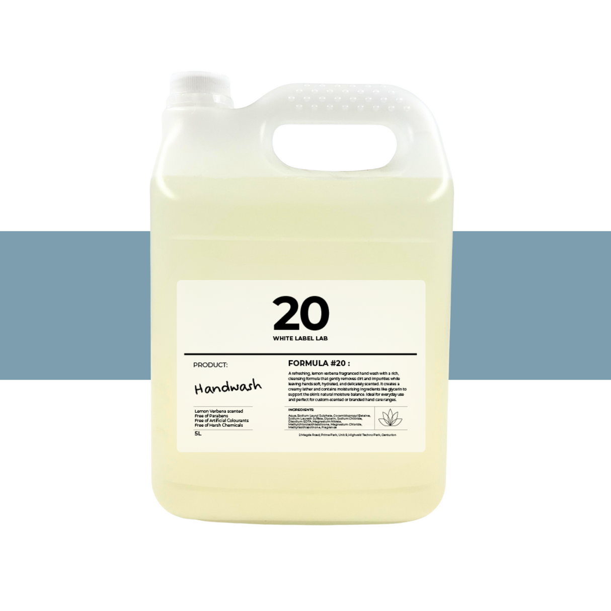 Brightpack Tea Tree & Lemon Verbena Luxury Handwash #20 in a labelled jerry can on white background