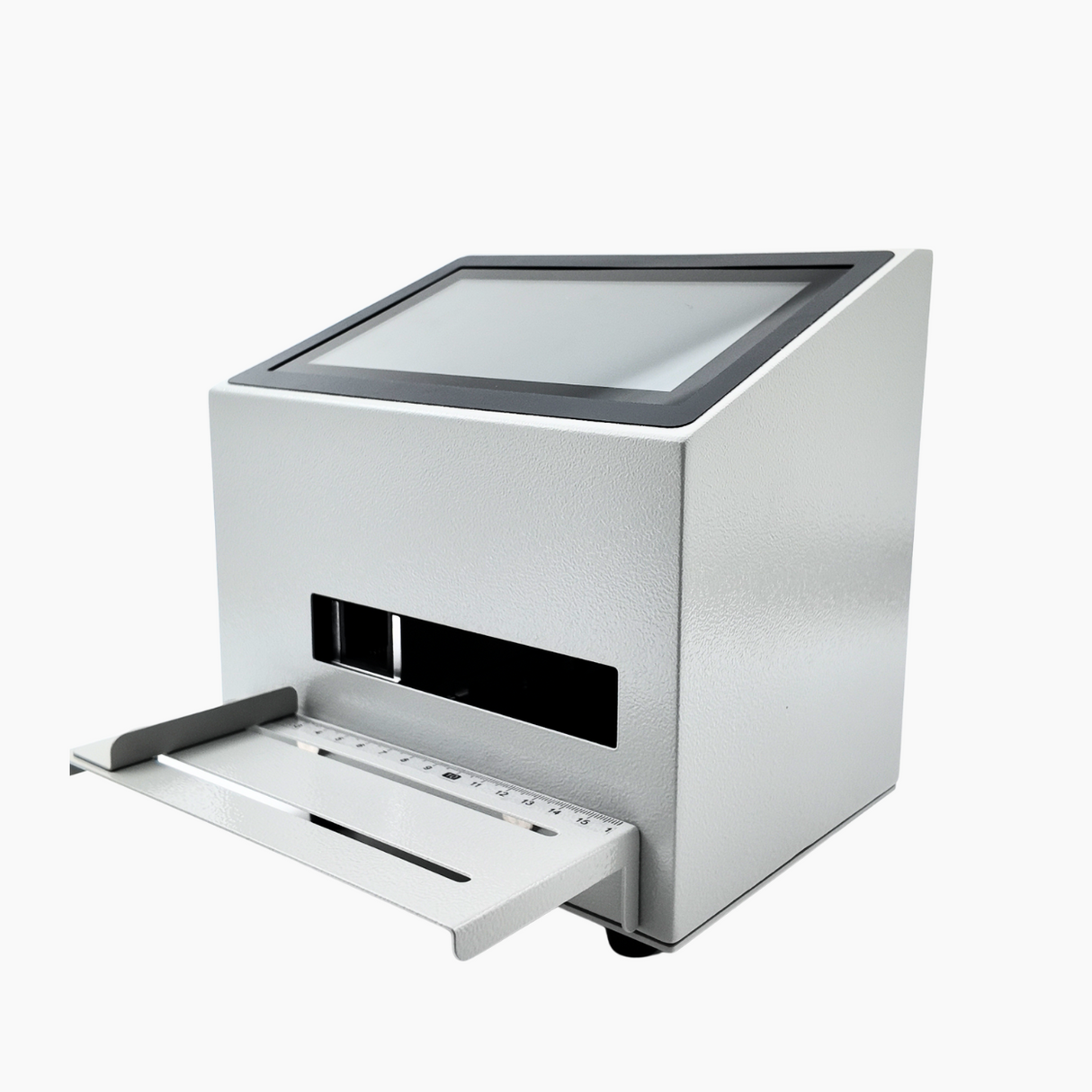 Inkjet date coding printer slightly tilted right front angle