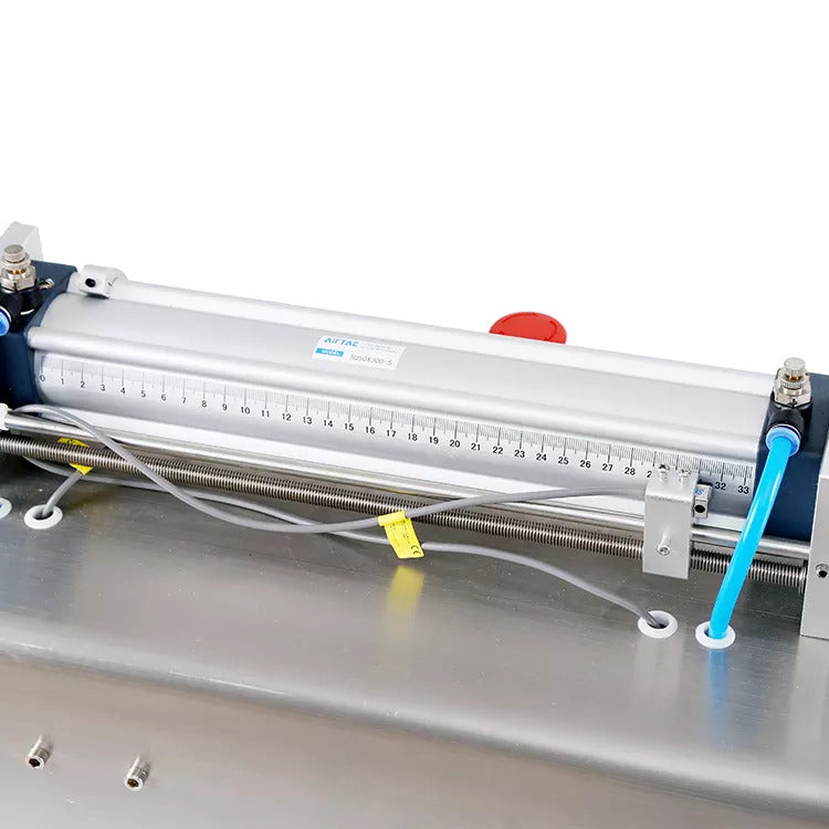 Pneumatic filling machine closeup tilted front angle