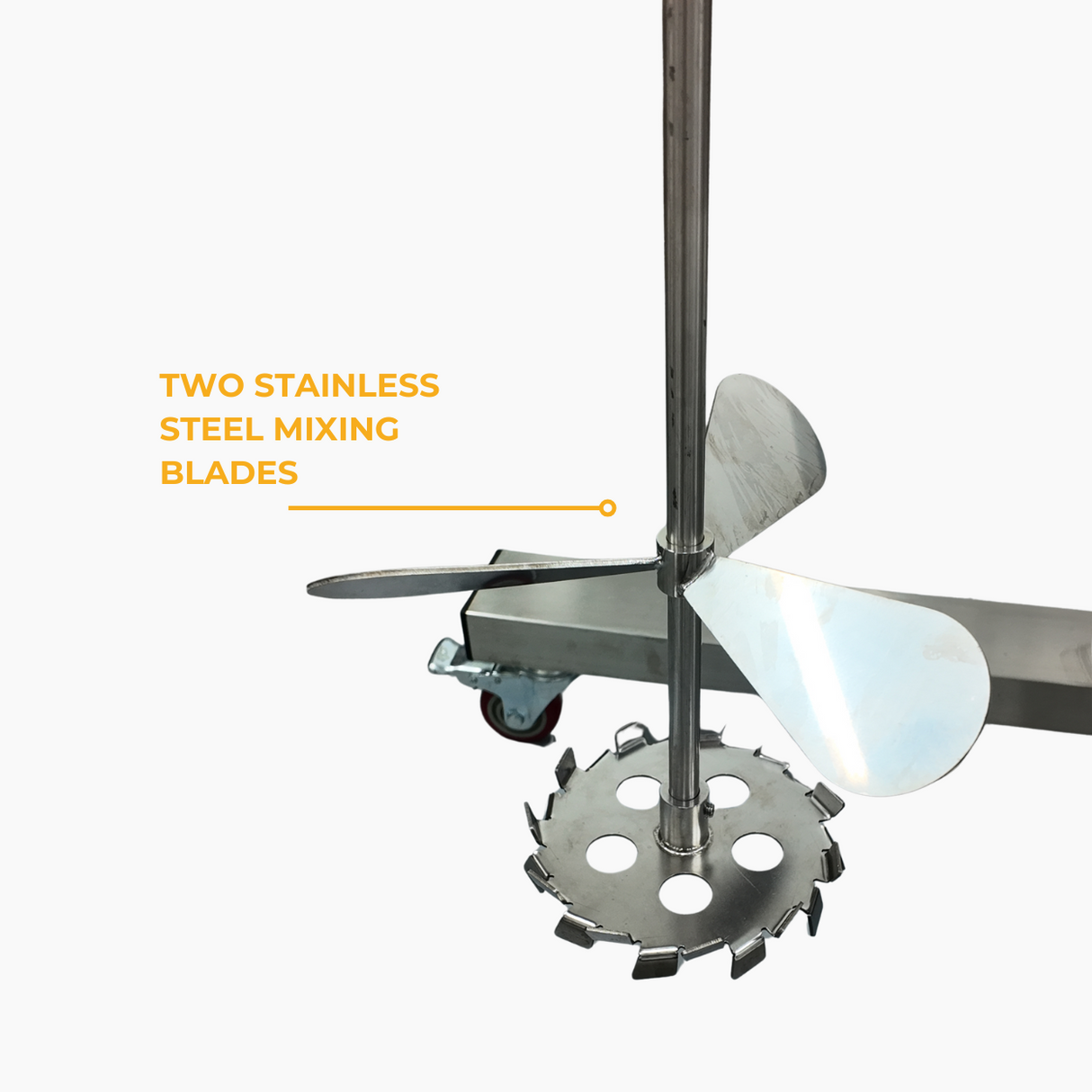 Mixer closeup with labelled features