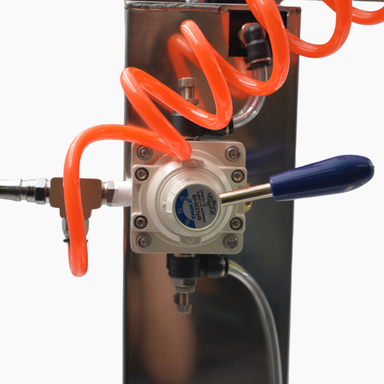 SPRALL pneumatic mixer closeup of features