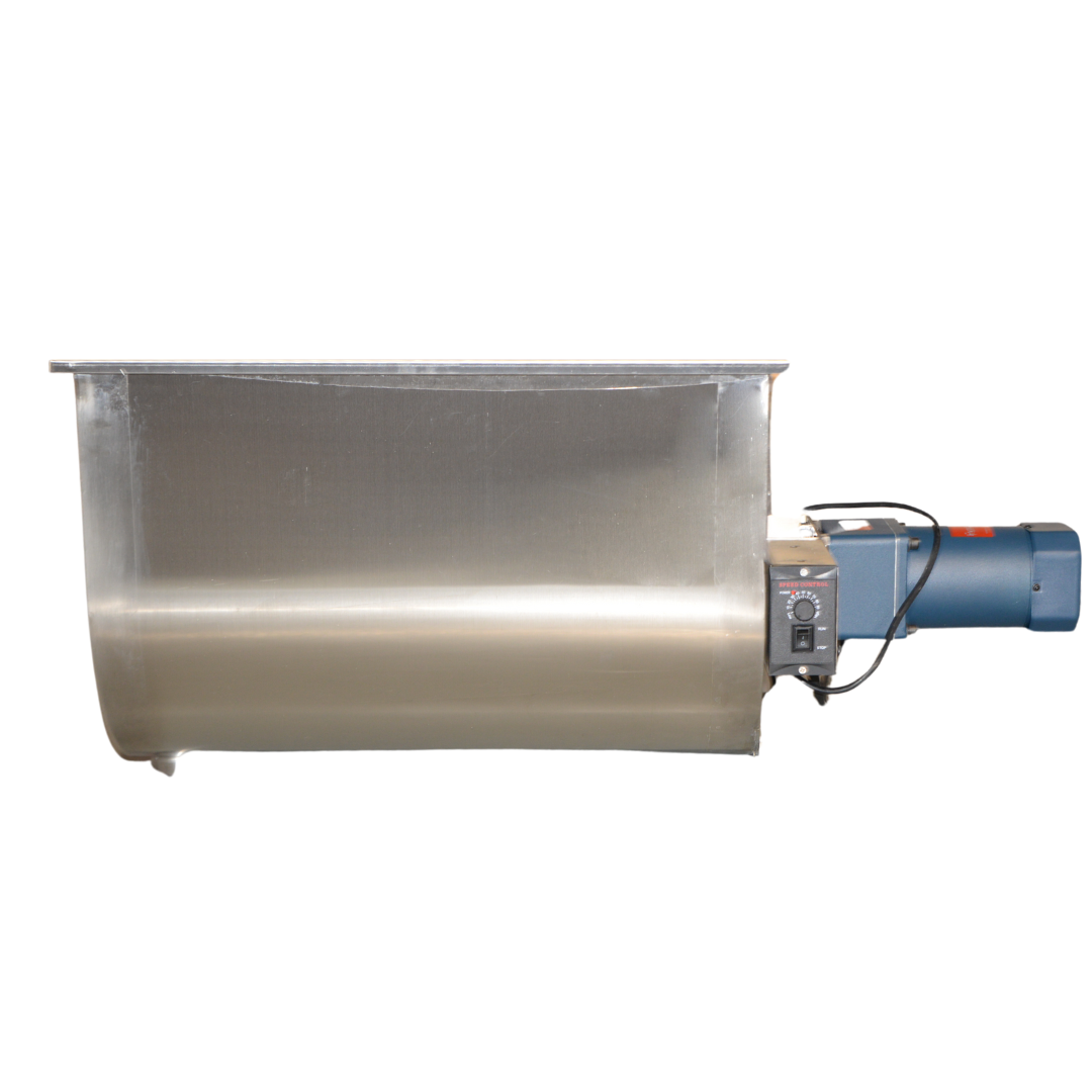 U-shaped motorised ribbon mixer front angle view