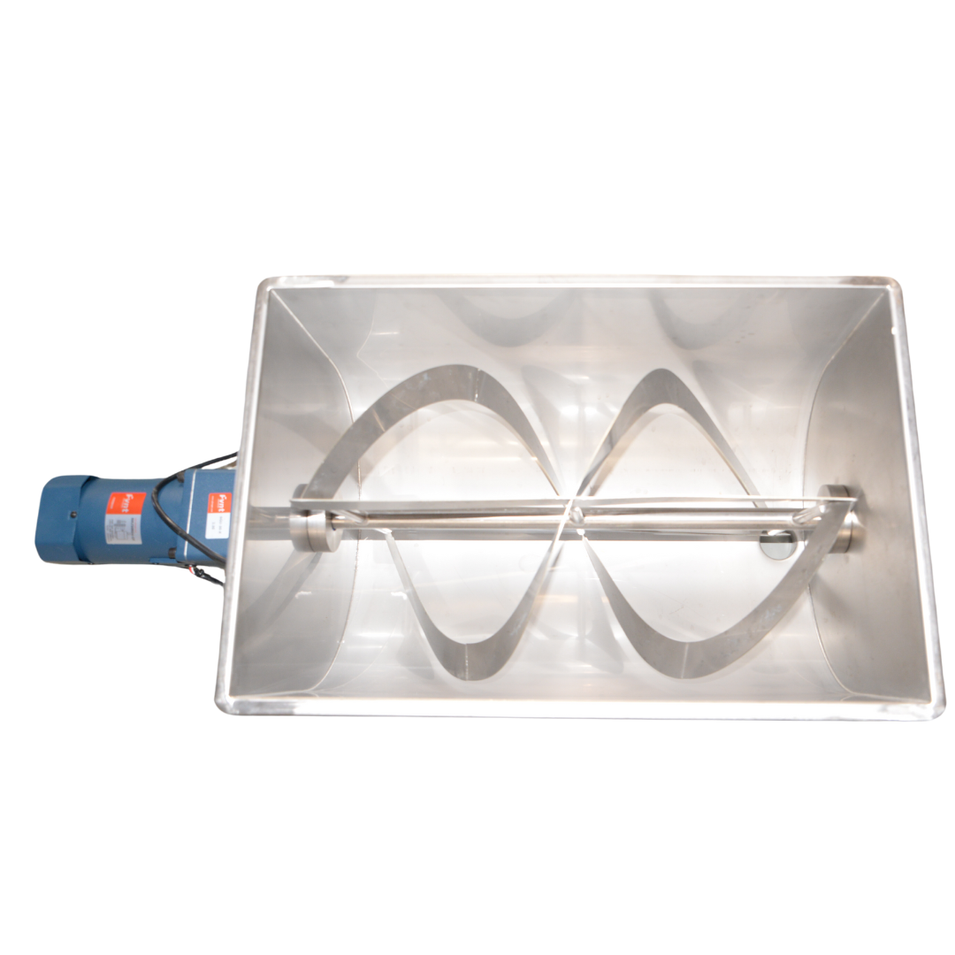 Ribbon mixer top view of chamber