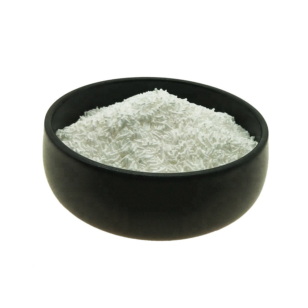 SLS Sodium Lauryl Sulfate Needles In A Bowl On White Background | Chemicals Emulsifiers Solubilizers | Brightpack Raw Materials