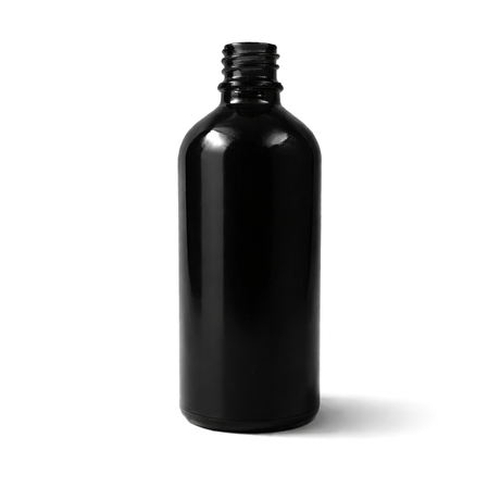 Black 100ml glass dropper bottle, empty cosmetic packaging for serums, oils and skincare formulations