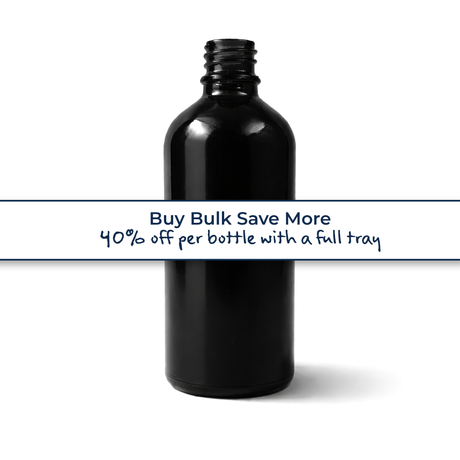Buy bulk save more, black 100ml glass dropper bottle, empty cosmetic packaging for serums, oils and skincare formulations