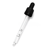 Black glass pipette dropper for cosmetic bottles, ideal for precise dispensing of serums, oils and skincare liquids ideal for 100ml bottles