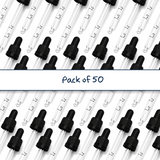 Black glass pipette droppers for cosmetic bottles, ideal for precise dispensing of serums, oils and skincare liquids ideal for 100ml bottles