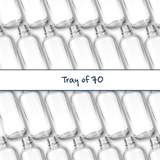 Collection of clear 100ml glass dropper bottles, empty cosmetic packaging for serums, oils and skincare formulations