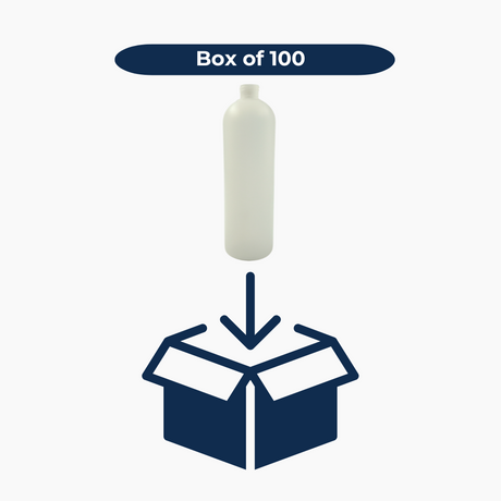 500ml HDPE Boston Tall (24mm neck) - No Closure - Natural