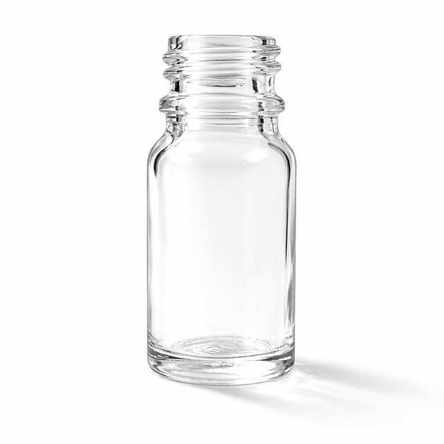 Clear 10ml glass dropper bottle, empty cosmetic packaging for serums, oils and skincare formulations