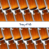 Collection of wide neck amber 120ml glass bottles, empty cosmetic packaging for serums, oils and skincare formulations