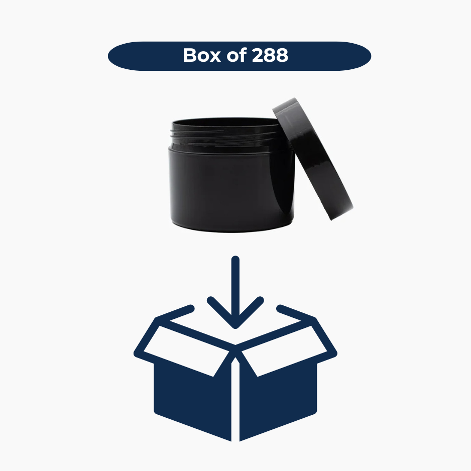 125 g Cosmetic Jar (65 mm neck) - Black with Black Lid