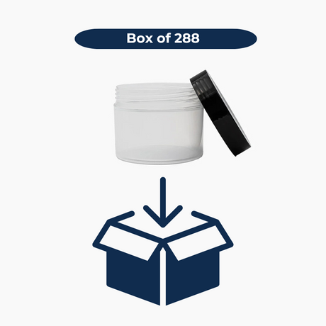 125 g Cosmetic Jar (65 mm neck) - Natural with Black Lid