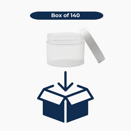 125 g Cosmetic Jar (65 mm neck) - Natural with White Lid