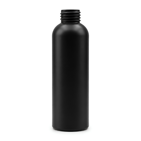 This HDPE (High Density Polyethylene) plastic bottle is known for its chemical resistance and high durability.