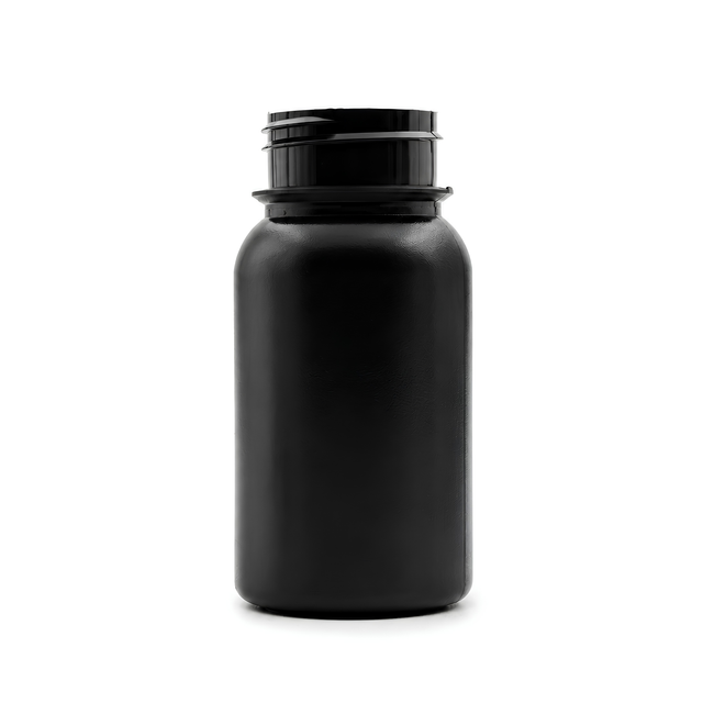 Presenting our 125ml Black HDPE Tablet Container, expertly designed for the secure storage and stylish presentation of tablets and supplements.