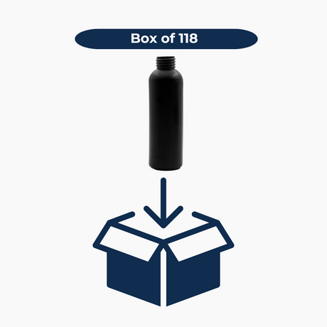 125 ml HDPE Boston Tall Bottle (24 mm neck) - No Closure - Black