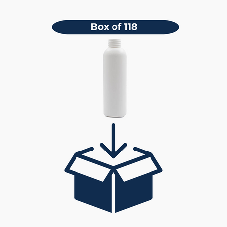 125 ml HDPE Boston Tall Bottle (24 mm neck) - No Closure - White