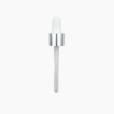 Silver Pipette Dropper (18mm) - White - For 50ml Glass Bottle