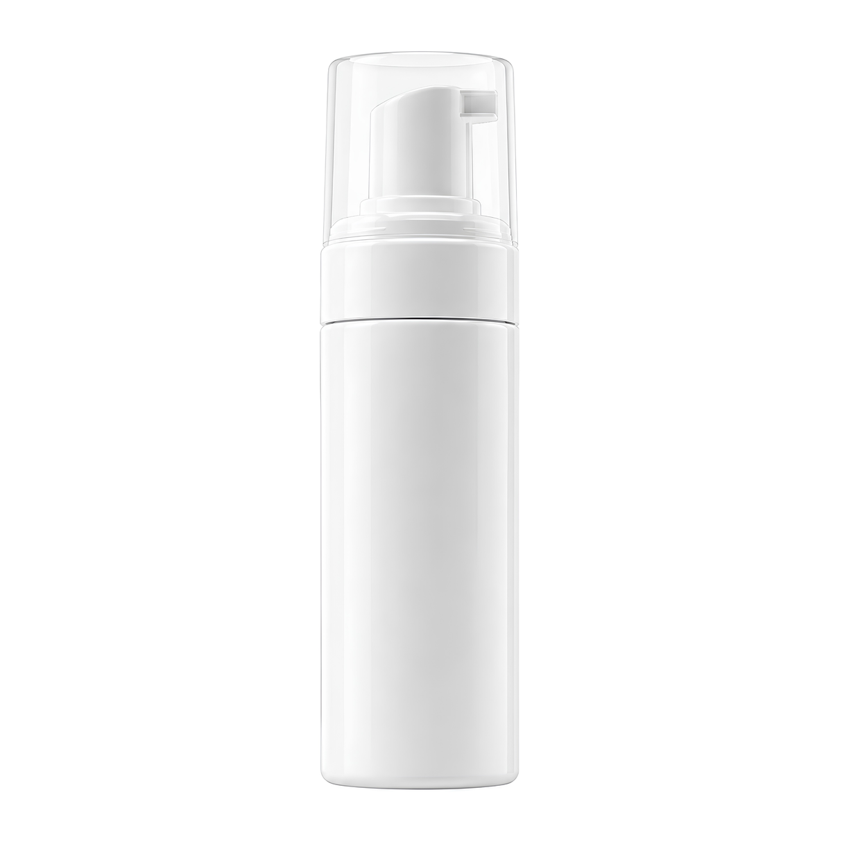 The 150ml White Foam Bottle is a sleek, clean packaging solution perfect for dispensing foaming cleansers, soaps, and mousses.