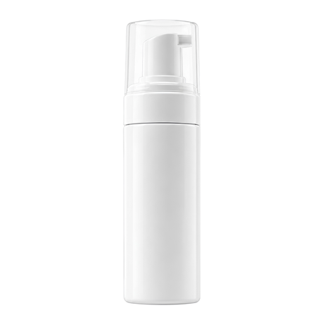 The 150ml White Foam Bottle is a sleek, clean packaging solution perfect for dispensing foaming cleansers, soaps, and mousses.