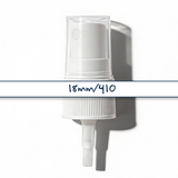 white 18 mm mist spray closure for cosmetic bottles, ideal for facial mists, perfumes and liquid personal care products