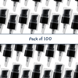 18 mm black serum pump for cosmetic bottles, ideal for dispensing skincare serums, treatments and liquid beauty products